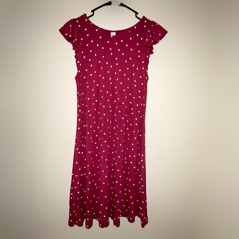 Old Navy Red Polka Dot Flutter Sleeve Dress